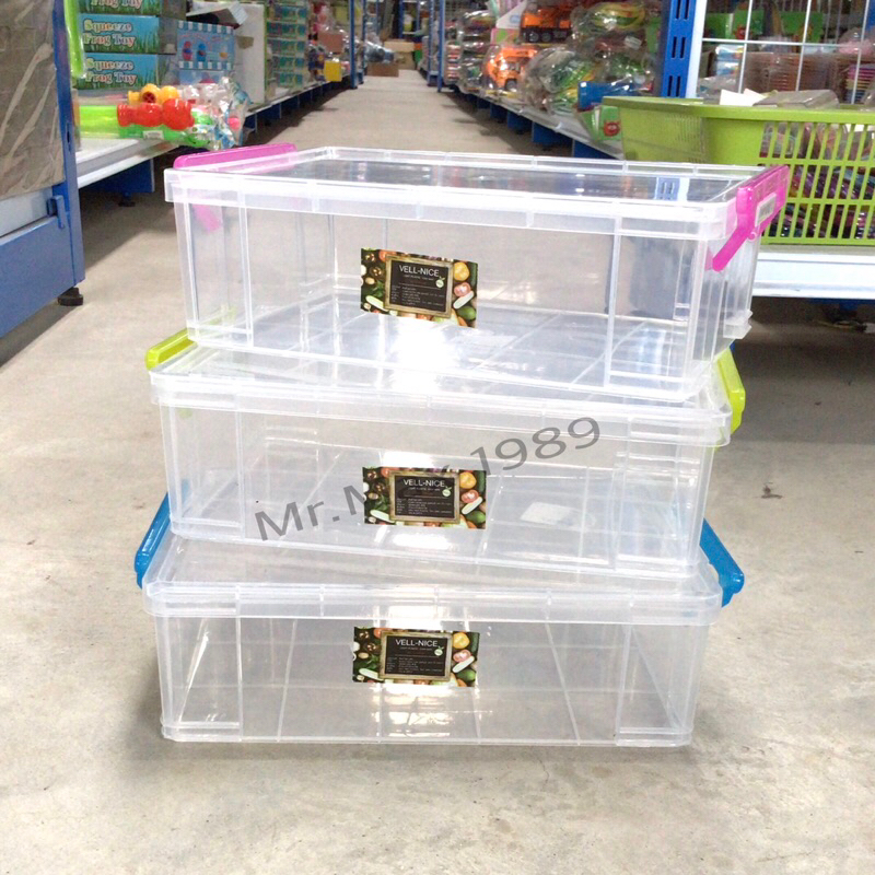 พร้อมส่ง️กล่องพลาสติกใส เรโท หูสี กล่องอเนกประสงค์ PP ใส่ของ