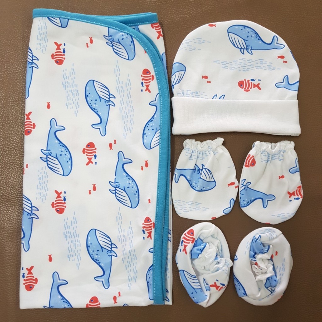 ลายใหม่ รวม 26 ลาย🔥เลือกลายได้​ เซ็ตผ้าห่อตัวเด็ก  หมวก ถุงมือ ถุงเท้า เกรดส่งออก - รูปที่ 3