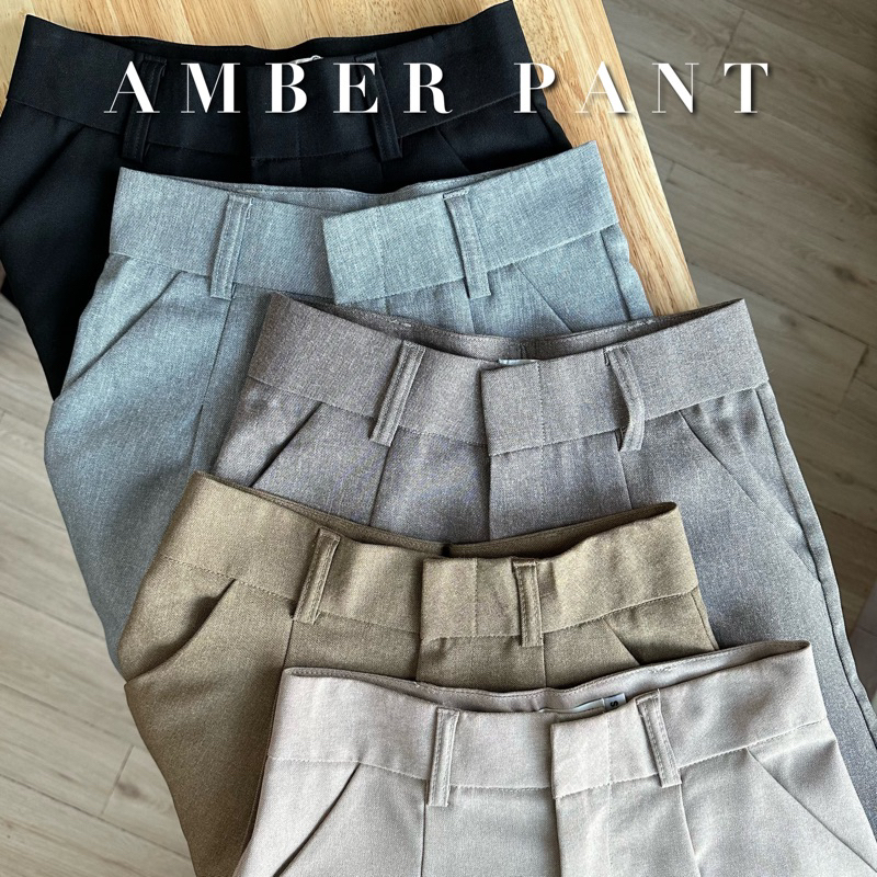 AMBER PANTS | กางเกงขาสั้นเอวสูง ใส่ทำงานได้ ผ้าสวยมากก ทรงเพรียว ยาว 17-18 นิ้ว ไม่สั้นมาก
