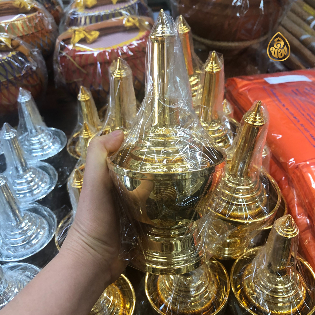 ที่กรวดน้ำ กรวดน้ำพลาสติกเคลือบ มีให้เลือก สีเงินและสีทอง บจ.สำนักพิมพ์เลี่ยงเชียง