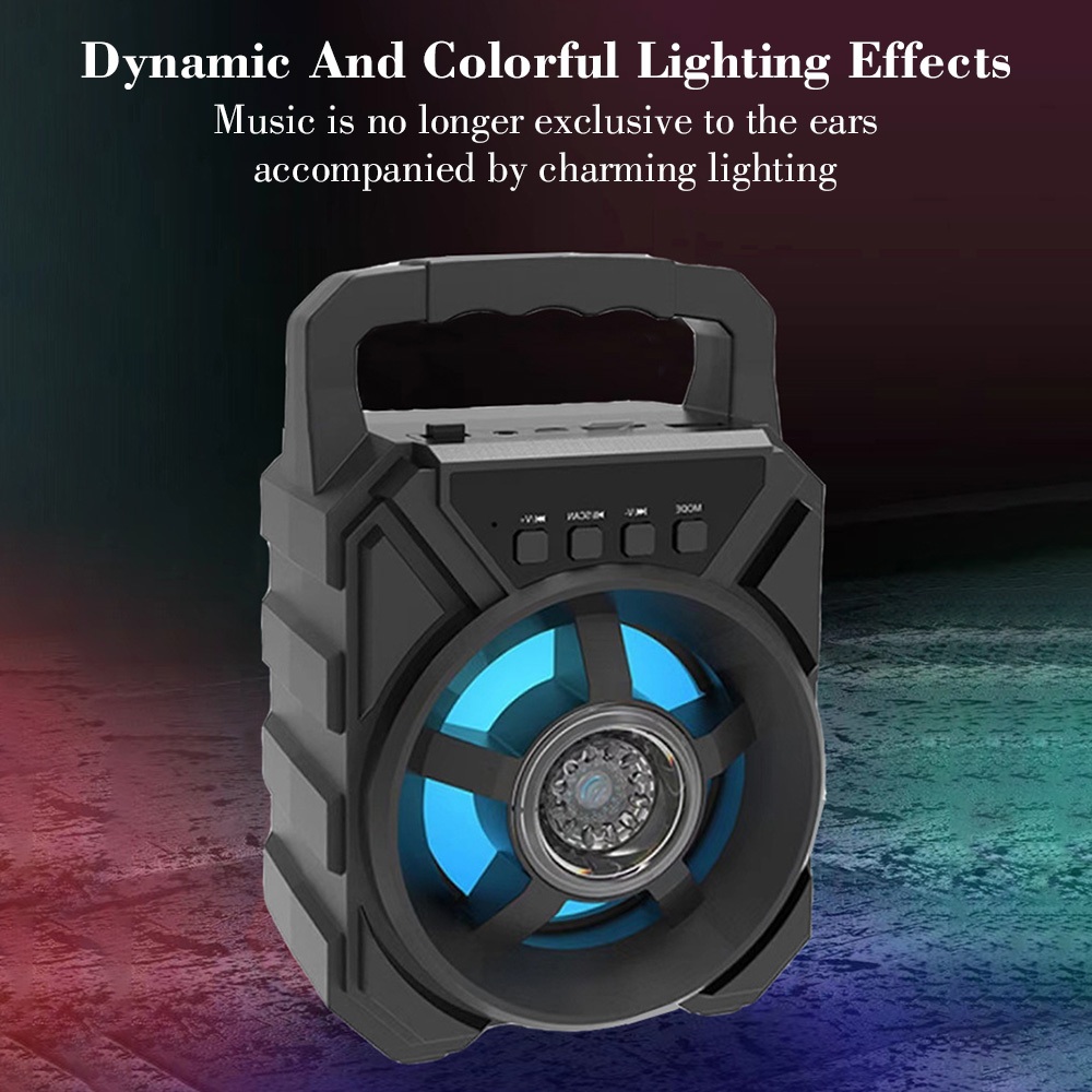 ลำโพงบลูทู ธ  ไร้สาย พกพา Bluetooth ลำโพง ซับวูฟเฟอร์ รองรับไมโครโฟน, บลูทู ธ , USB, การ์ด TF, วิทยุ  ไฟ LED
