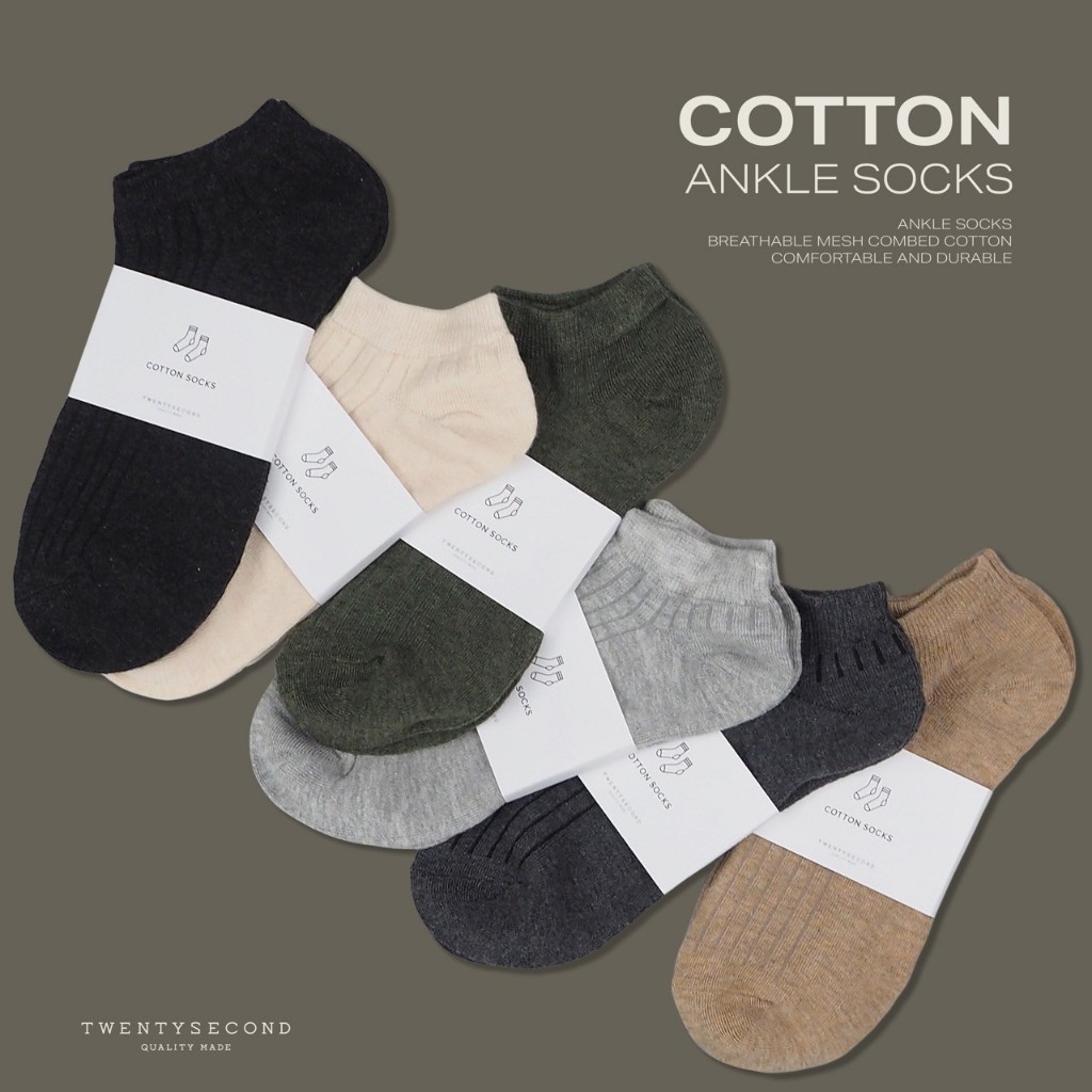 TWENTYSECOND ถุงเท้าข้อสั้น Cotton Ankle Socks