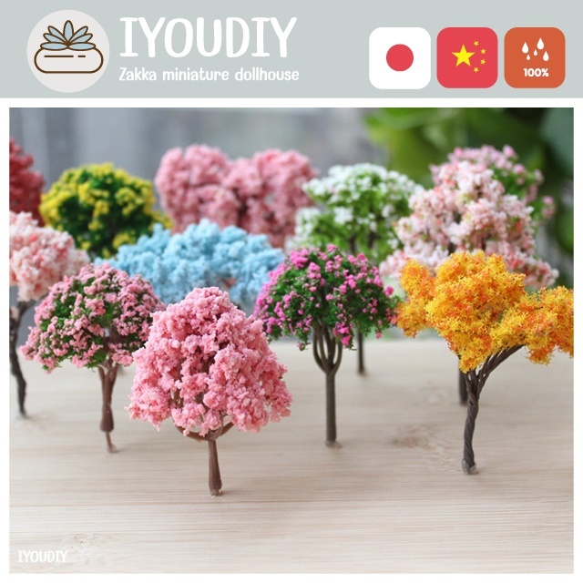 IYOU’DIY l ต้นไม้โมเดลแต่งสวนขวด ตุ๊กตาตกแต่งสวนถาด สวนขนาดเล็ก ตุ๊กตาแต่งกระถาง สวนบอนไซ ตกแต่งโต๊ะทำงาน