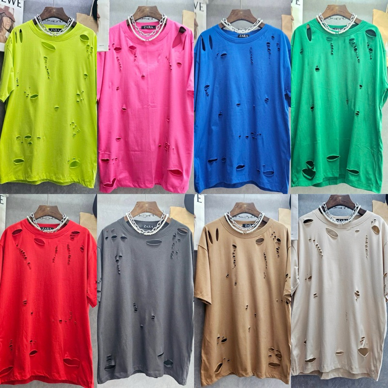 พร้อมส่ง🧸เสื้อยืดโอเวอร์ไซส์ Oversize No.23 เสื้อแต่งขาด