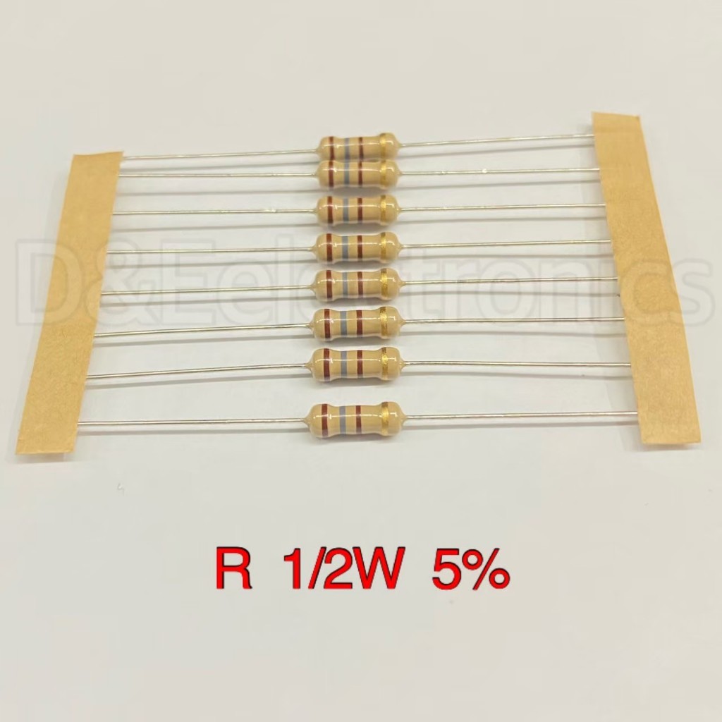 R Resistor ตัวต้านทานขนาด 1/2w 5% ยี่ห้อ Royalohm (จำนวน 10 ตัว) **อ่านรายละเอียดก่อนสั่ง**