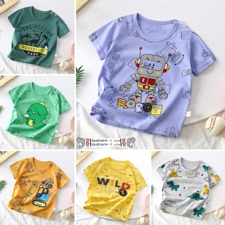 เสื้อยืดเด็กชาย เสื้อเด็กเเขนสั้น ผ้าคอตอน100% พิมพ์ลายสวยมาก ใส่ได้ทั้งชายเเละหญิง ไซส์73-110