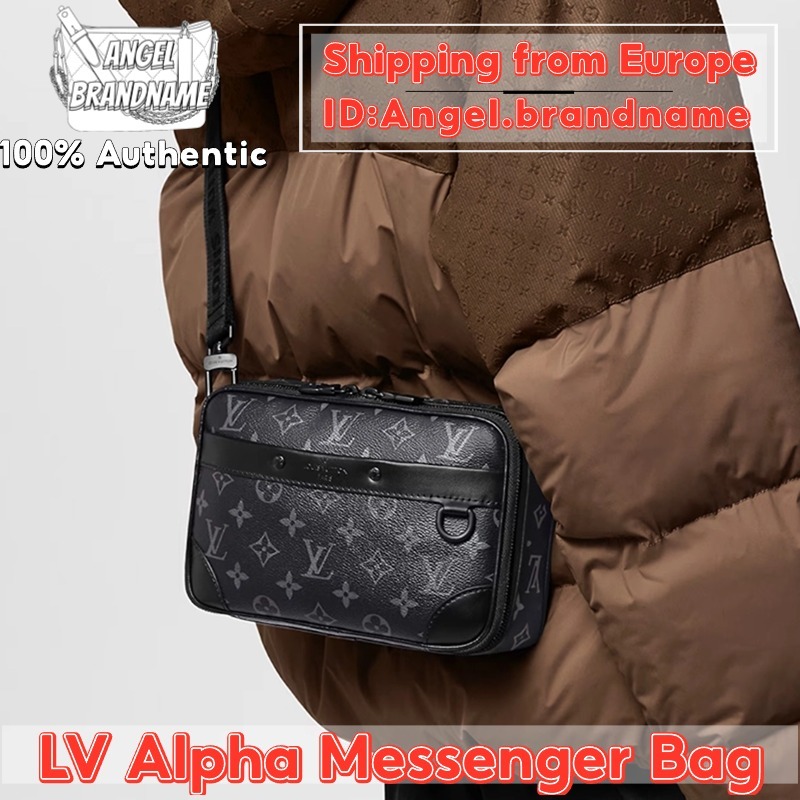 👜หลุยส์วิตตอง Louis Vuitton LV Alpha Messenger Bag ผู้ชาย กระเป๋าแมสเซนเจอร์/กระเป๋าใหม่ในฤดูกาล