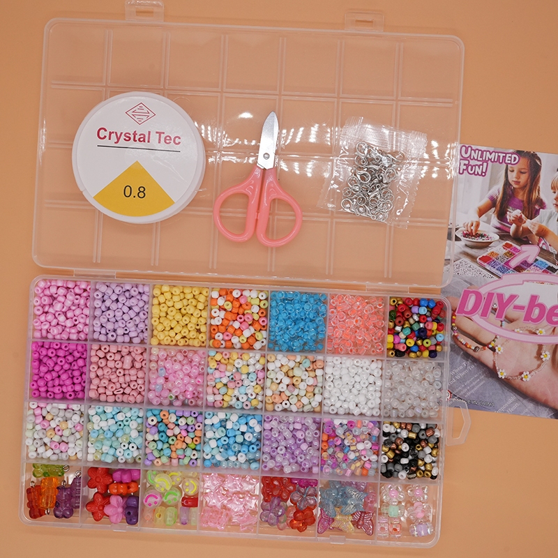 28 ช่อง กล่องลูกปัดเม็ดทราย DIY พร้อมอุปกรณ์ครบเซ็ต (ส่งจากไทย)