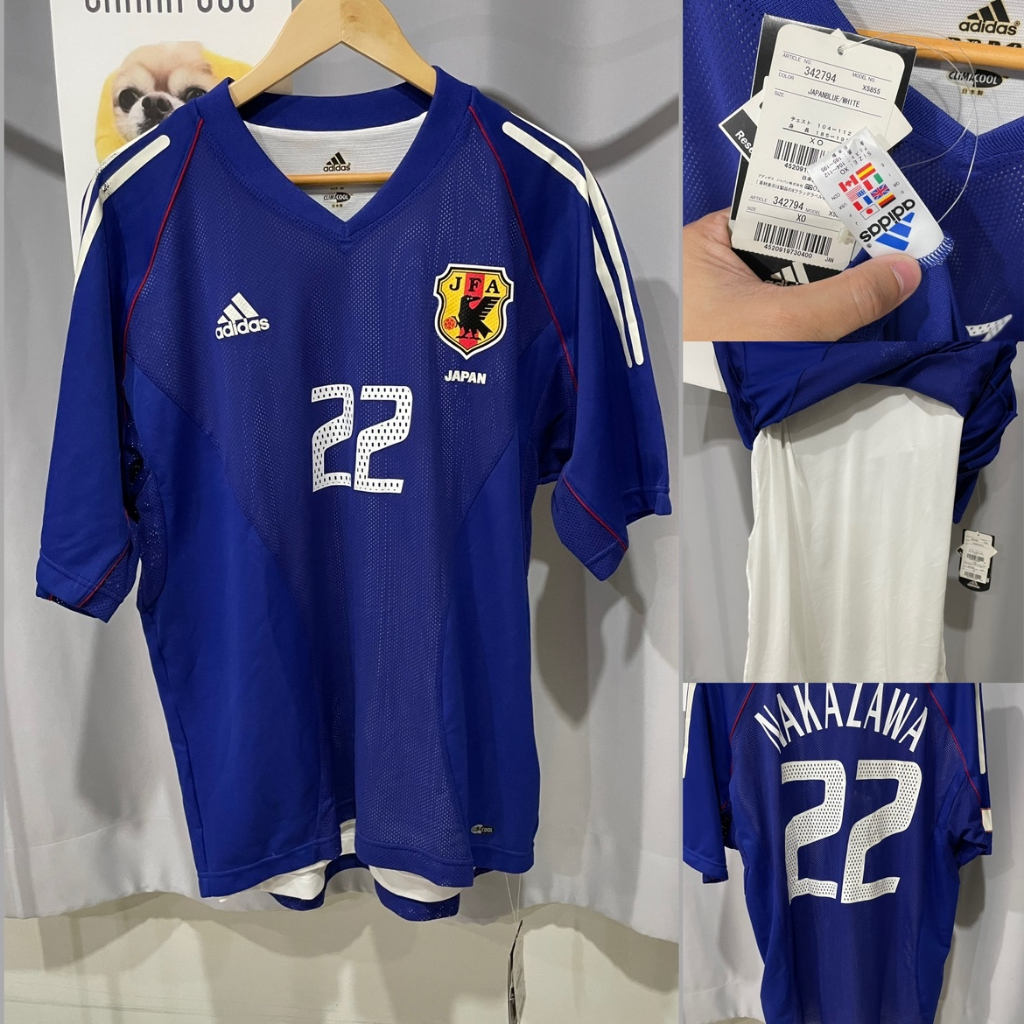 🇯🇵 เสื้อทีมชาติญี่ปุ่น Japan 2002  BNWT Player แขนสั้น เดิมทั้งตัว แท้ 100% ป้ายห้อย ชื่อเบอร์ Nakaz