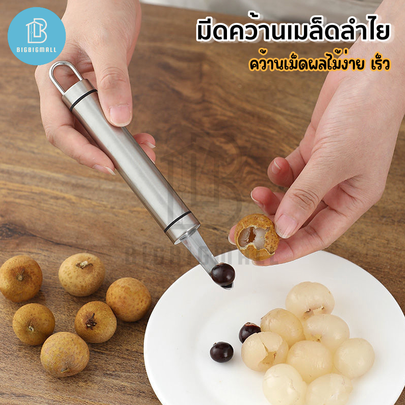มีดคว้านลำไย สแตนเลส304 ที่คว้านเมล็ดลำไยสด ผลไม้ ลิ้นจี่ เชอร์รี่