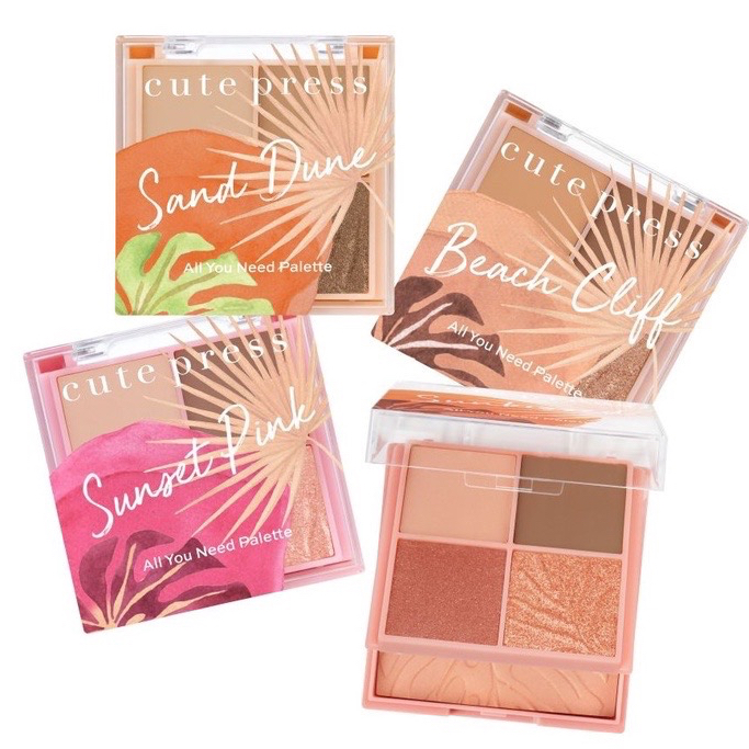 CUTE PRESS คิวท์เพรส ทรอปิคัล บรีซ ออล ยู นีด พาเลทท์ พาเลทท์ตกแต่งเปลือกตาและแก้ม TROPICAL BREEZE ALL YOU NEED PALETTE