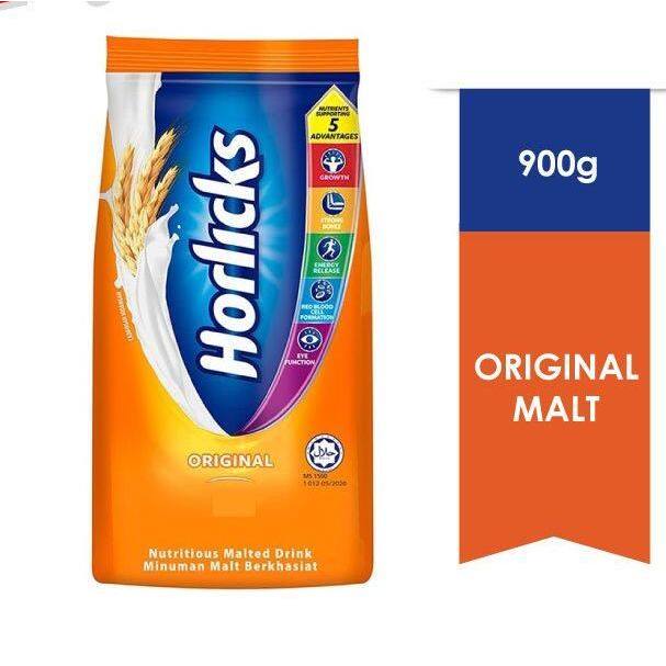 ฮอร์ลิคเครื่องดื่มมอลต์  Horlicks Original Nutritious Malted Drink 900g Product of malaysia HALAL