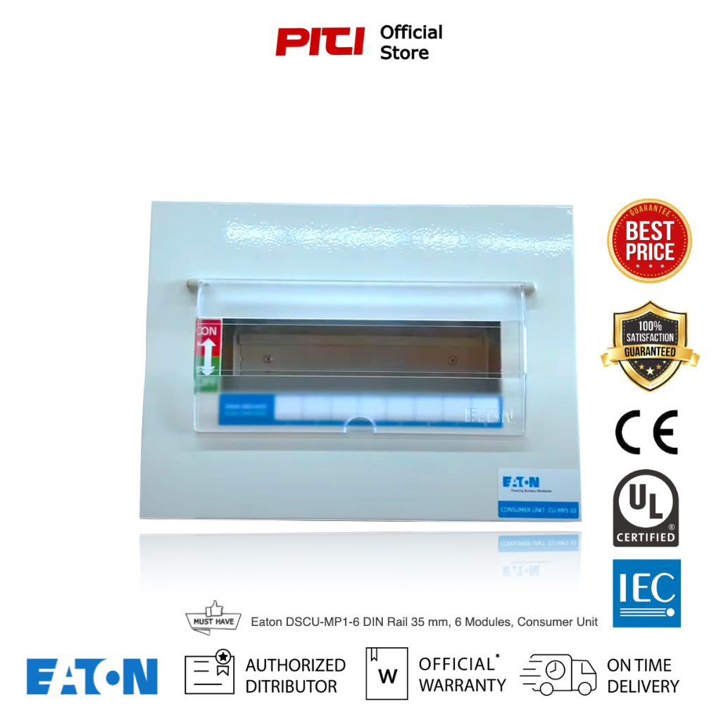 Eaton SCU-MP1-6 DIN Rail 35 mm, 6 Modules, Consumer Unit