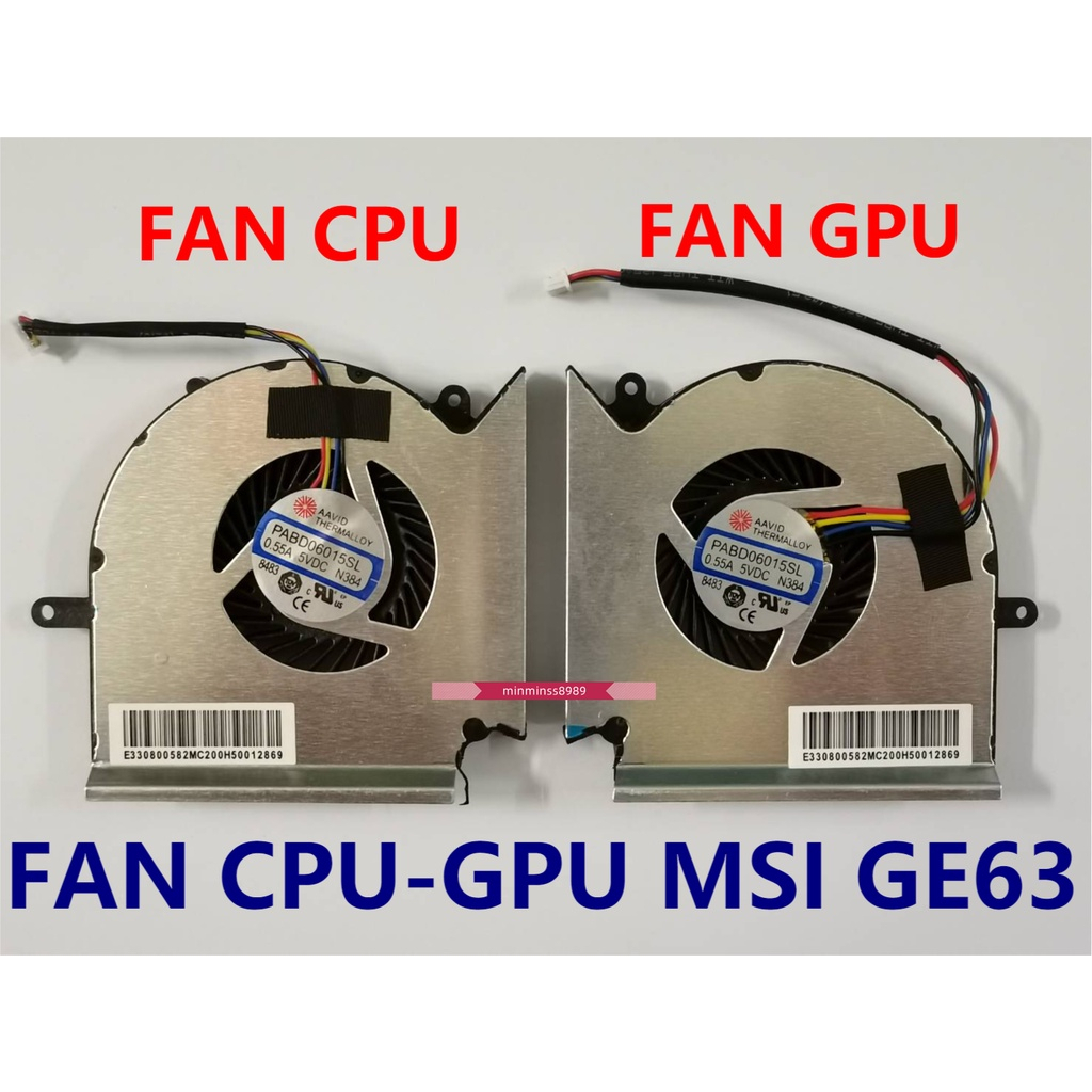 พัดลม CPU-GPU MSI GE63  GP63 GL63 GE63VR GE73 GE73VR GP73 GL73 MS16P1 MS179C MS16JC เทียบรูปก่อนสั่ง(FA5155)