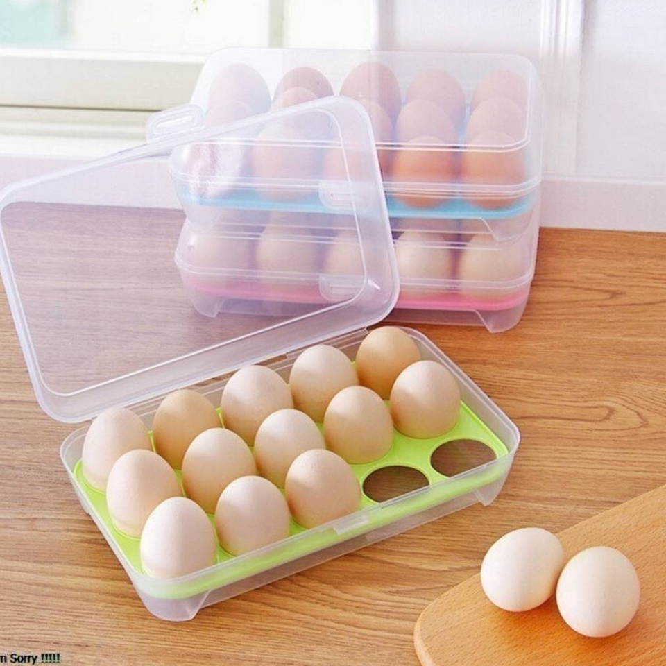 กล่องเก็บไข่อเนกประสงค์ มี（15ช่องและ24ช่อง）กล่องใส่ไข่กันแตกน้ำหนักเบาพกพาได้สะดวกสบายยนทาน #C040