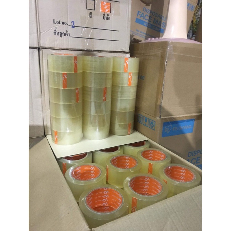 [ ยกแถว ] เทปกาวใส กว้าง 2 นิ้ว ยาว 100 หลา 1 แพ็ค 6 ม้วน สีใส เทปกาว เทปใส ยกแถว เทปใสยกแถว 6 ม้วน