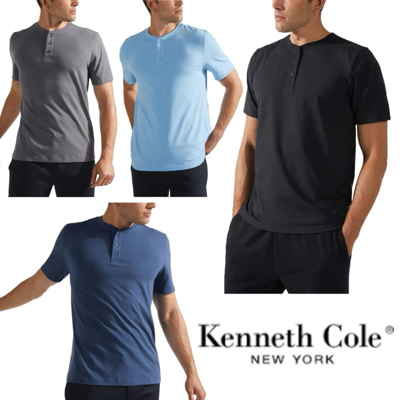 เสื้อยืดKenneth Cole New York Henley Premium T-shirt