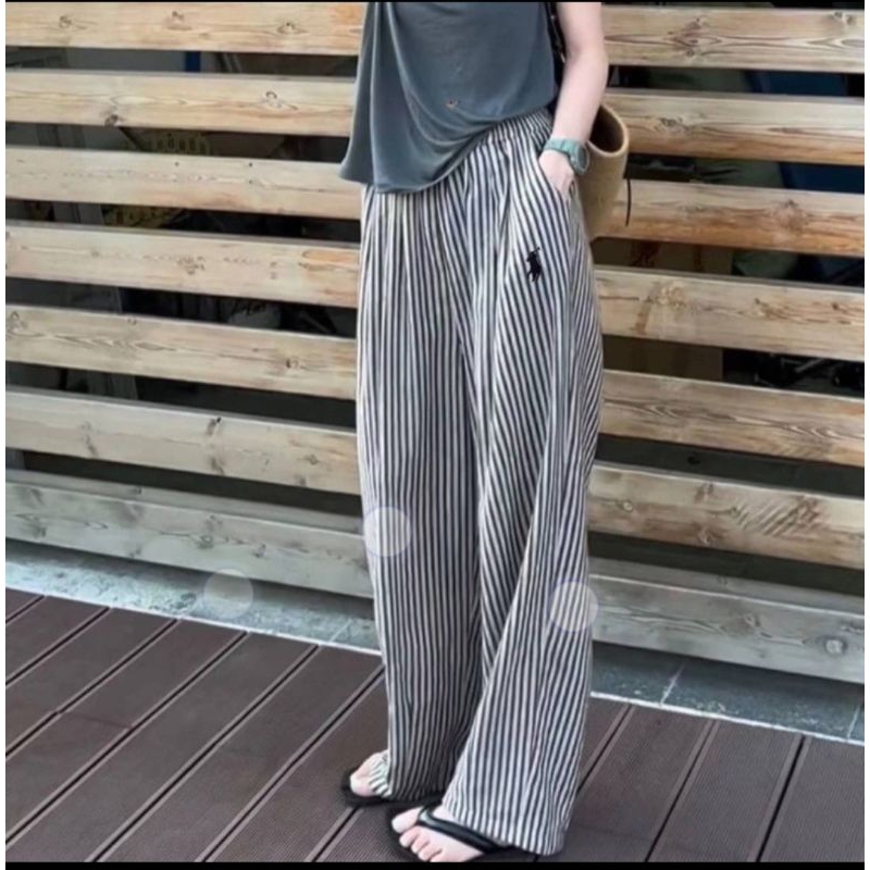 ❤️ #สินค้าพร้อมส่ง #กางเกงขายาว #กางเกงขายาวลายทางขาวดำ PoLo (ขาวครีมไม่ใช่ขาวโอโม-มีรูปสินค้าจริง)