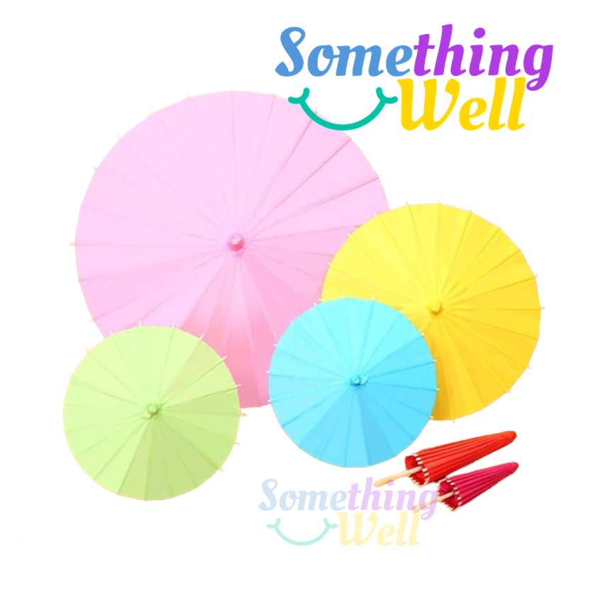 ร่มกระดาษสีสัน  ร่มไม้DIY ร่มกระดาษจีน ขนาด20CM,30CM,40,60CM 84CM ร่มญี่ปุ่น ร่มจีน Paper umbrella