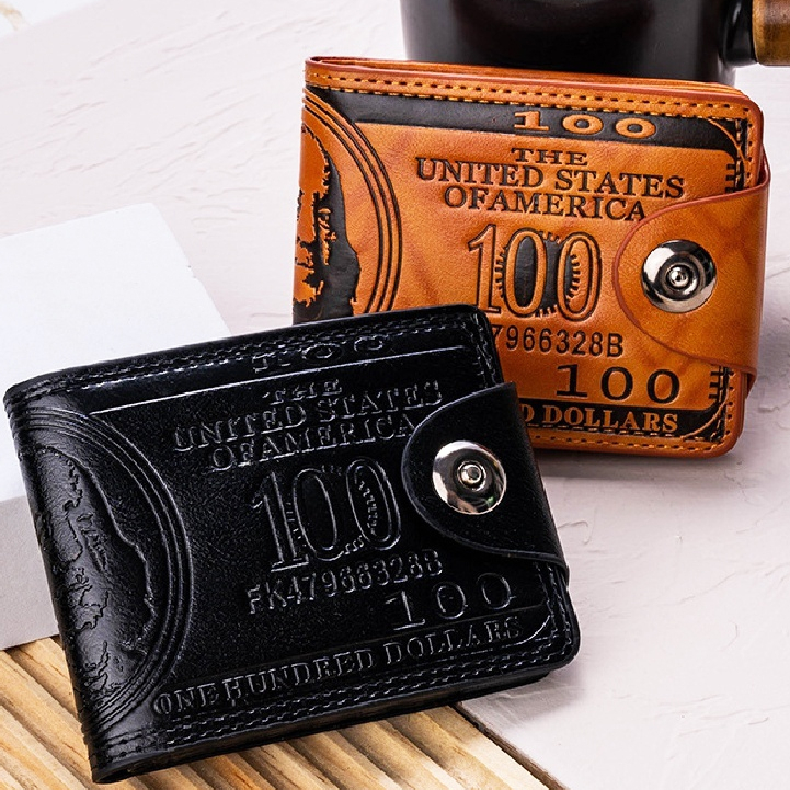 กระเป๋าสตางค์ผู้ชายสร้างสรรค์ กระเป๋าสตางค์ผู้ชายแฟชั่น ดอลลาร์สหรัฐกระเป๋าเงินผู้ชายลาย ผู้ถือบัตรหลายใบ กระเป๋าสตางค์ห