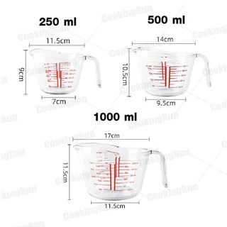 แก้วตวง เนื้อแก้ว 250ml แก้วตวงทนความร้อน เหยือกตวง ทำจากแก้วอย่างหนา Mizae