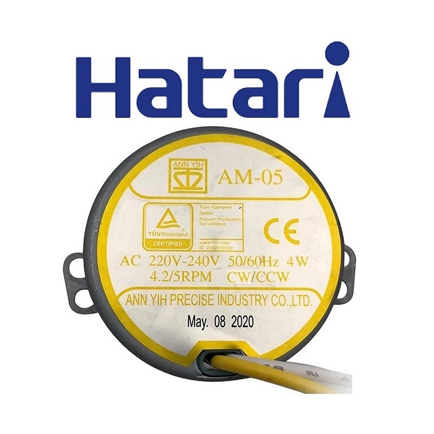 มอเตอร์ส่าย พัดลม HATARI ฮาตาริ AM-05 (รุ่นแกนสั้น - แกนยาว) 4W 220-240V 50/60Hz 4.2/5 RPM CCW อะไหล