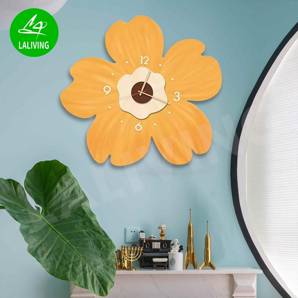 นาฬิกาแขวน นาฬิกาติดผนัง ทรงดอกไม้ เข็มเดินเรียบ ไร้เสียง ประหยัดถ่าน ของตกแต่งบ้าน ขนาด30-40cm - รูปที่ 6