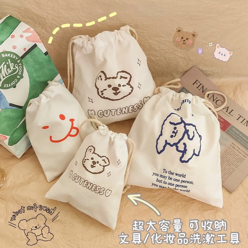 กระเป๋าหูรูดmini กระเป๋าผ้า สไตล์เกาหลี แฟชั่นน่ารัก - drawstring pocket TT-197