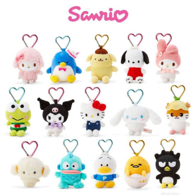 แท้!! พร้อมส่ง Sanrio - พวงกุญแจตุ๊กตาซานริโอ ห่วงหัวใจ Mini mascot holder (heart)
