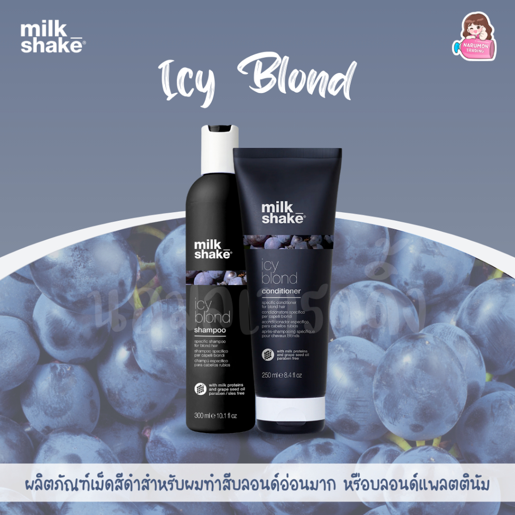 Milk Shake Icy Blond Shampoo / Conditioner เม็ดสีดำ สำหรับผมบลอนด์สว่างมาก บลอนด์แพลตตินัม
