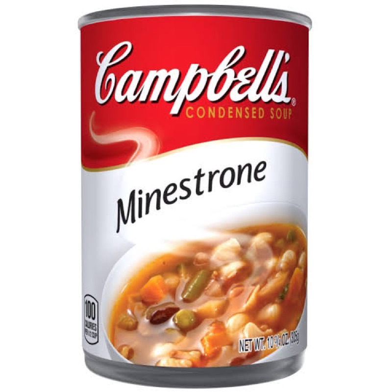 Cambells minestrone 296 g. fl ซุปผักและเส้นพาสต้ากึ่งสำเร็จรูป ในกระป๋อง นำเข้าจาก🇺🇸