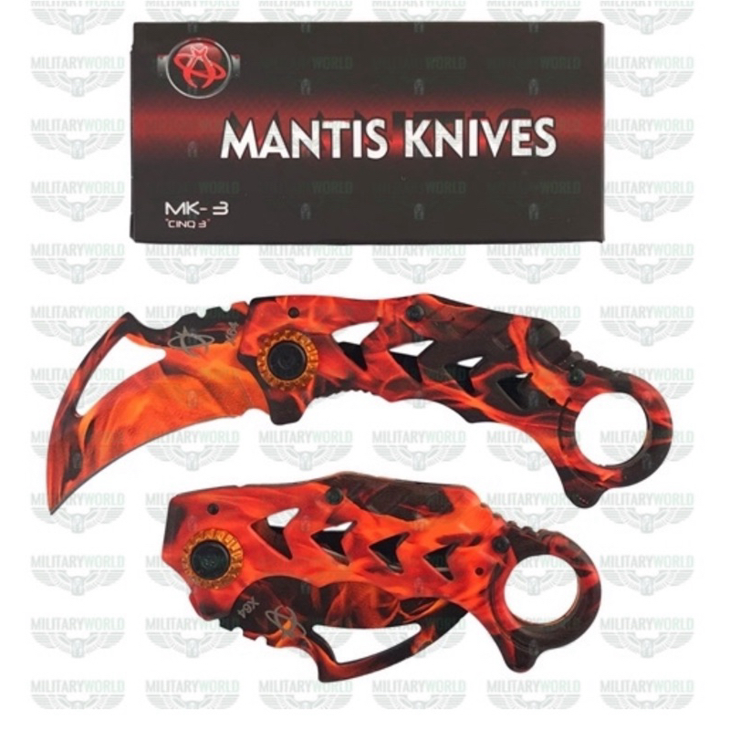 🇨🇳 MANTIS Karambit Folding Hunting Knife no.X64 Red