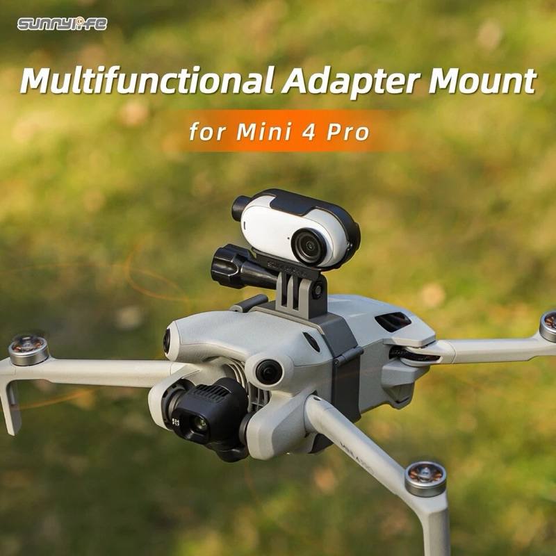 Sunnylife Drone Expansion Mount Action Camera Holder Adapter Drone Light for Mini 4 Pro for ACTION 4/ GoPro 12/ GO3