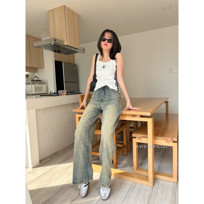 Bave jeans code 85298 กางเกงยีนส์ขายาวทรงกระบอก