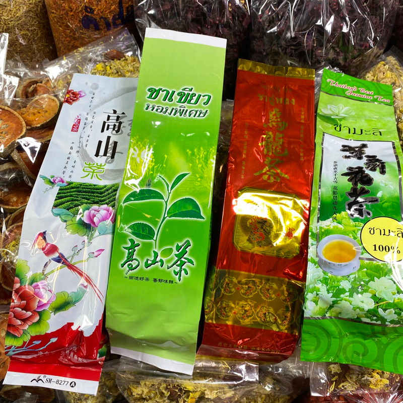 ใบชาอบแห้ง ชาอู่หลง ชาเขียว ชากุหลาบ ขนาด 70 g