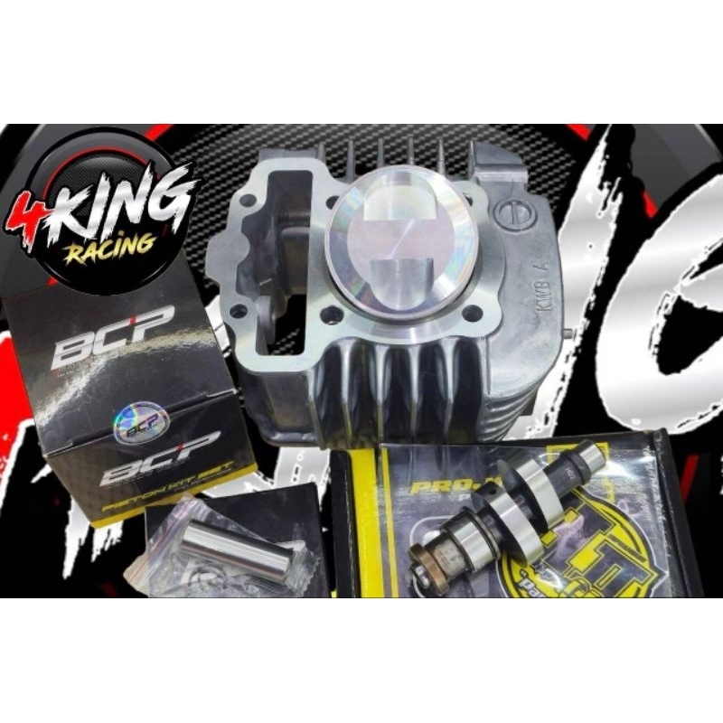 เสื้อสูบพร้อมลูกBCPหัวนูนแหวนสูงสลัก13 เวฟ110i53-54มิล+แครมช่างเฮงแท้