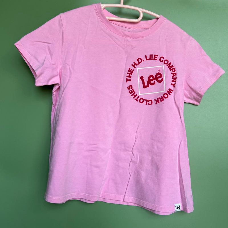 Lee เสื้อยืดเด็กผู้หญิงคอกลมทรงเอสีชมพู แท้