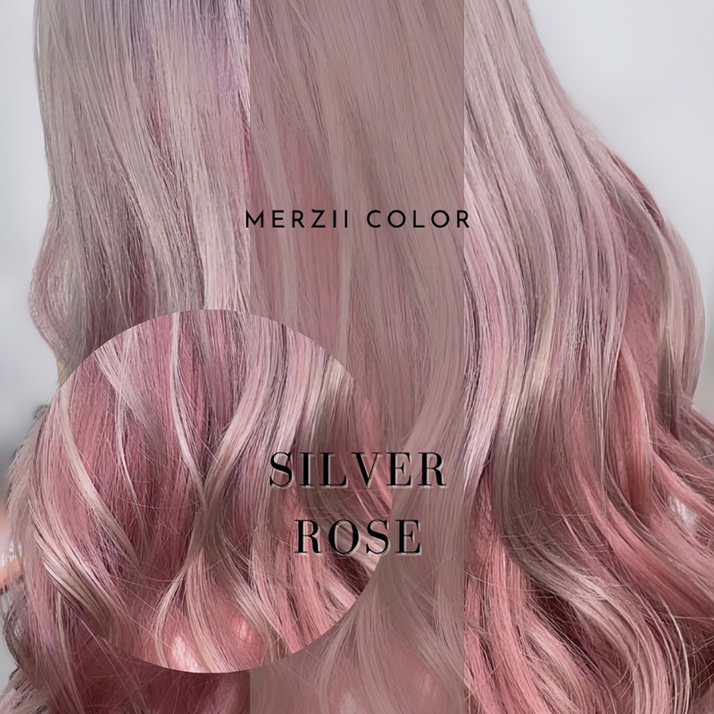 MERZii Color สีเทาอ่อน&น้ำตาลชมพู (Silver Rose) 👟👛👟👛(พื้นผมระดับ 10)