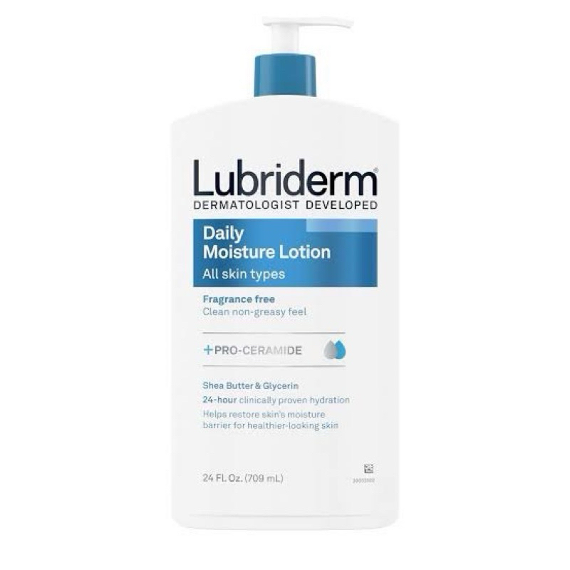Lubriderm Daily Moisture Body Lotion Fragrance-Free 709ml. เหมาะสำหรับผิวธรรมดาถึงผิวแห้ง