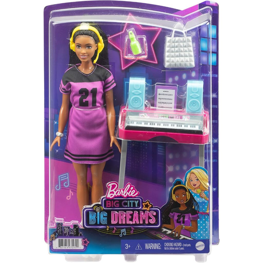 Barbie Big City, Big Dreams Brooklyn” Roberts Doll  & Music Studio Playset with Keyboard