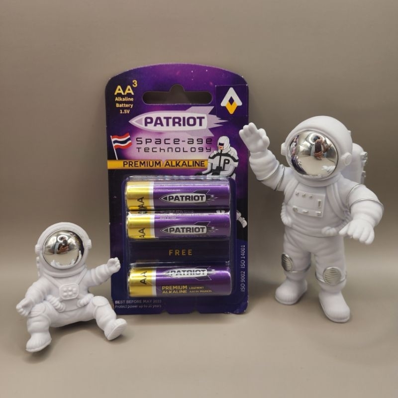 ถ่าน Patriot "Premium Alkaline" size AA แพ็ค 2+1