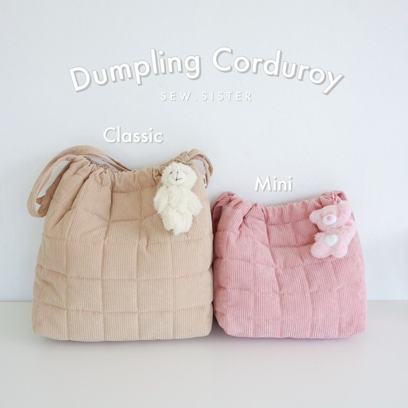 Dumpling corduroy mini bag 🥟 กระเป๋าทรงเกี๊ยว ไซส์มินิ สะพายไหล่ ผ้าลูกฟูกบุฟองน้ำ 6 สี made in Thailand พร้อมส่ง