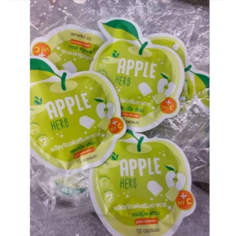 ( แพ็ค 10 ซอง ) แพ็คเกจใหม่Green Apple Herb Detox ดีท็อกซ์ กรีนแอปเปิ้ลเฮิร์บ ดีท็อกแอปเปิ้ล