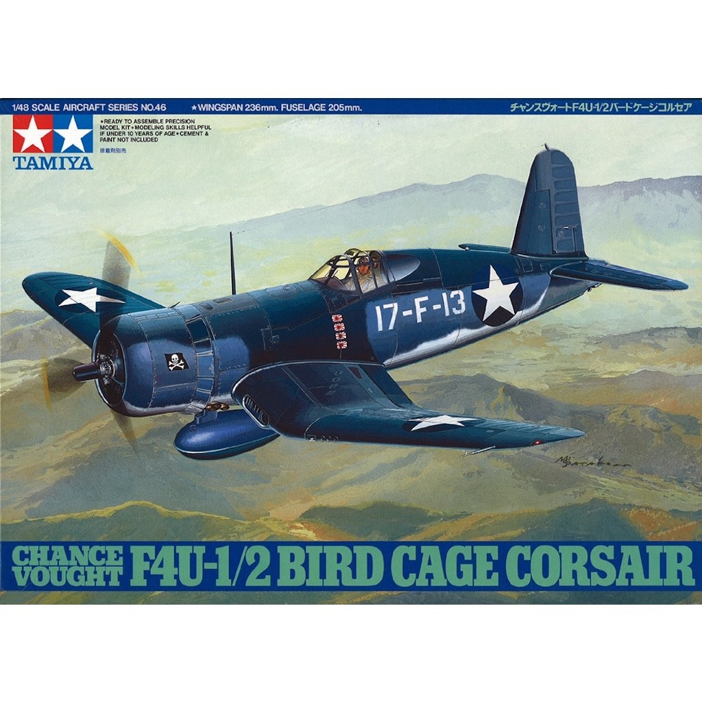 🏆 TAMIYA 61046 ชุดประกอบจำลองมาตราส่วน 1:48 CHANCE VOUGHT F4U-1/2 BIRD CAGE CORSAIR ต้องไปสร้างและทำสีเอง