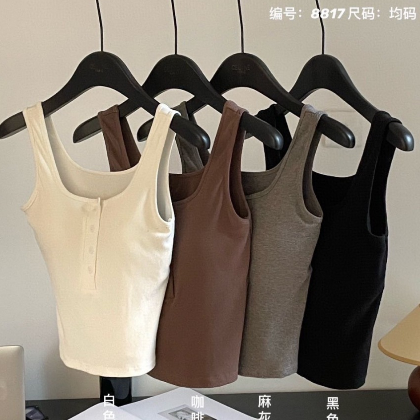 เสื้อกล้ามผ้าร่องงานเกาหลี เสื้อยืดเกาหลี ใส่ทำงาน