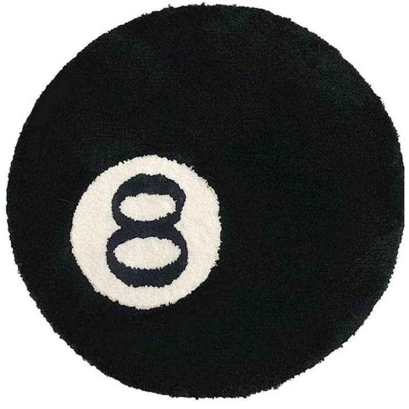 พรมปูพื้น นุ่มมม ลาย 8Ball / สีดำ