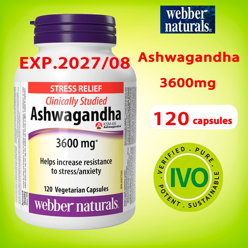 webber naturals Ashwagandha 3600 mg 120 Vegetarian Capsules