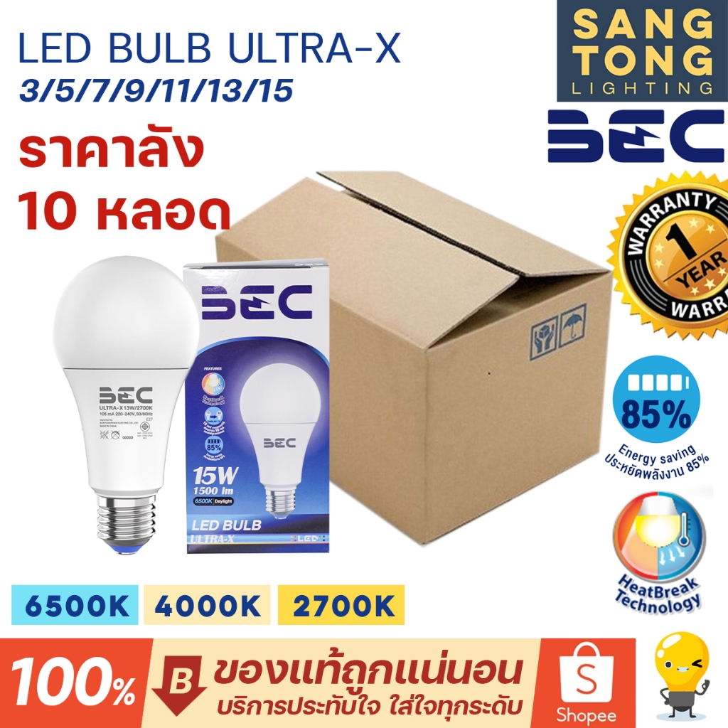 รีวิว BEC หลอดไฟ LED Bulb ULTRA-X E27 ประหยัดพลังงาน แสงสว่างสบายตา