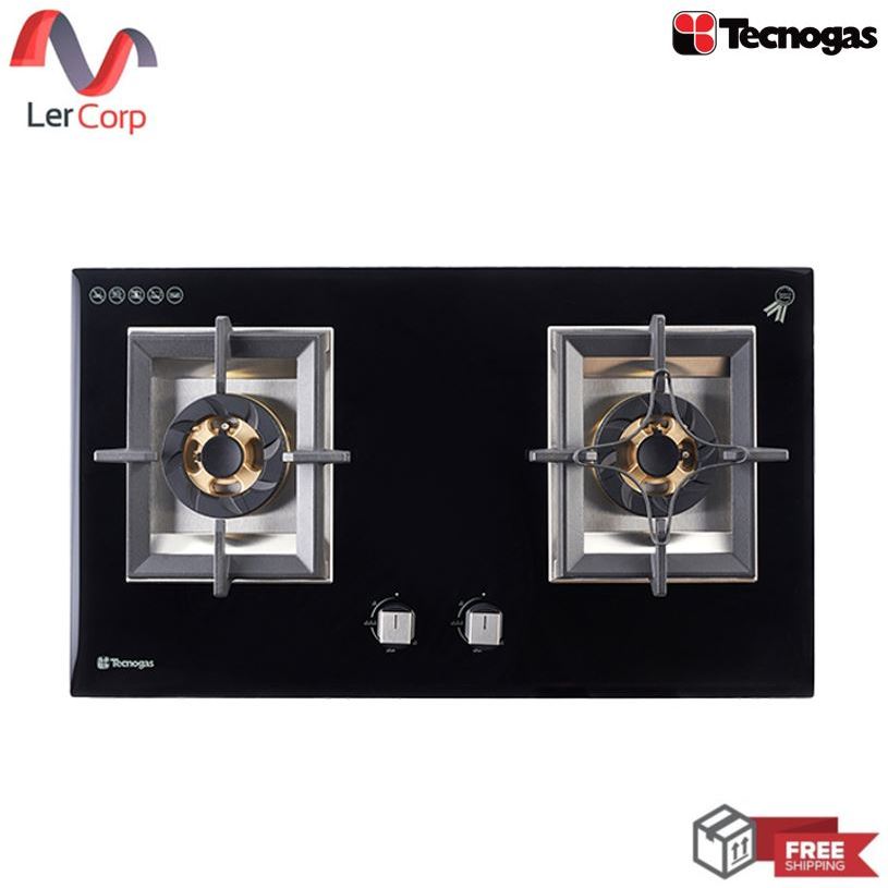 (Tecno) เตาแก๊ส 2 หัวเตา แบบฝังเฟอร์นิเจอร์ รุ่น HC782TTG-LJ สีดำ ขนาด 78 ซม.