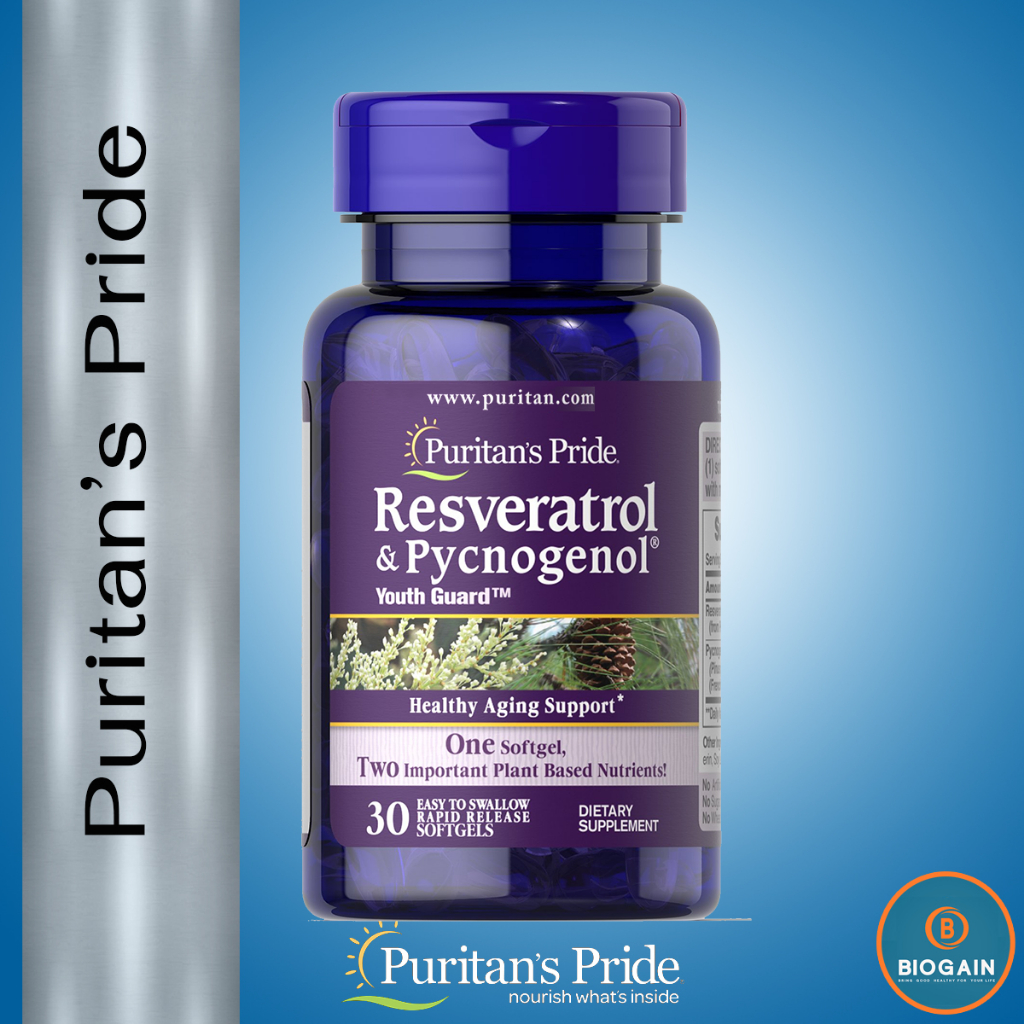 Puritan s Pride Resveratrol 100 mg & Pycnogenol® 30 mg / 30 Softgels